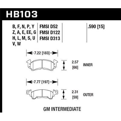 Plaquette de frein haute performance avant by HAWK PERFORMANCE - HB103F.590 pa36