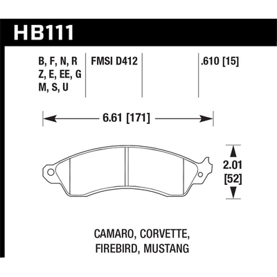 Plaquette de frein haute performance avant de HAWK PERFORMANCE - HB111B.610 pa35