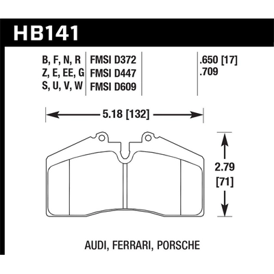 Front High Performance Pads by HAWK PERFORMANCE - HB141N.650 pa4