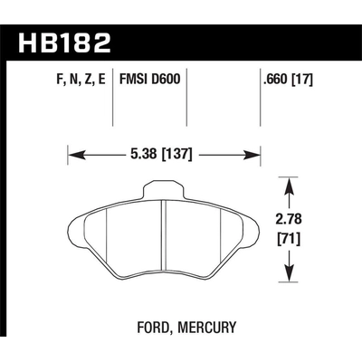 Plaquette de frein haute performance avant de HAWK PERFORMANCE - HB182N.660 pa58