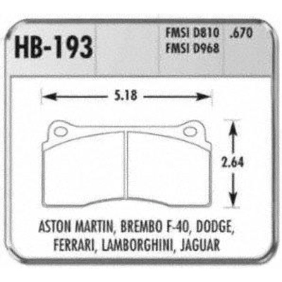 Plaquette de frein haute performance avant de HAWK PERFORMANCE - HB193F.670 pa34