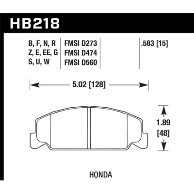 Front High Performance Pads by HAWK PERFORMANCE - HB218F.583 pa23