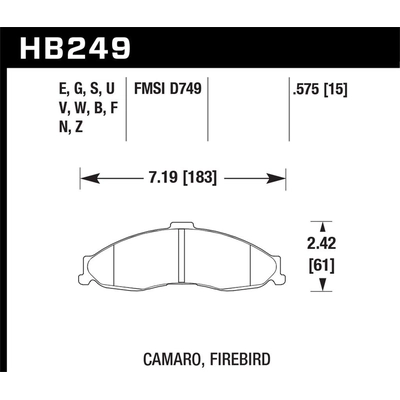 Plaquette de frein haute performance avant by HAWK PERFORMANCE - HB249F.575 pa11