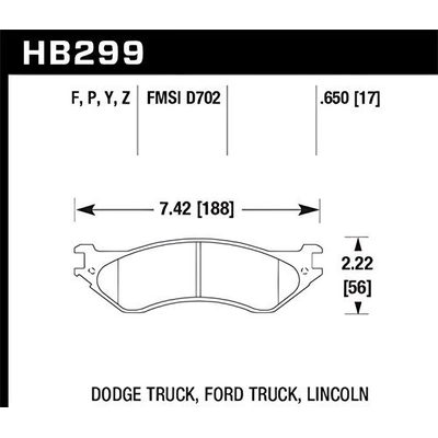 Front High Performance Pads by HAWK PERFORMANCE - HB299Y.650 pa21