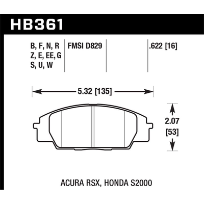 Front High Performance Pads by HAWK PERFORMANCE - HB361F.622 pa7