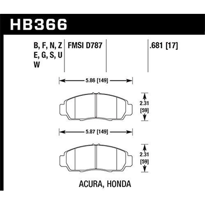 Plaquette de frein haute performance avant by HAWK PERFORMANCE - HB366F.681 pa29