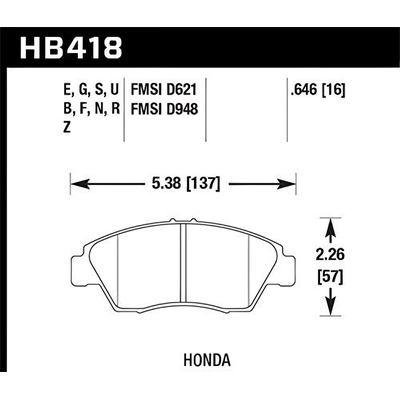 Front High Performance Pads by HAWK PERFORMANCE - HB418F.646 pa17