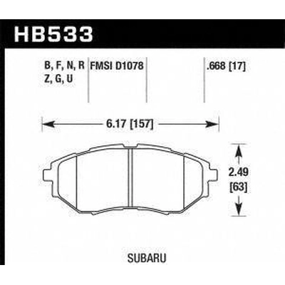 Plaquette de frein haute performance avant par HAWK PERFORMANCE - HB533B.668 pa2