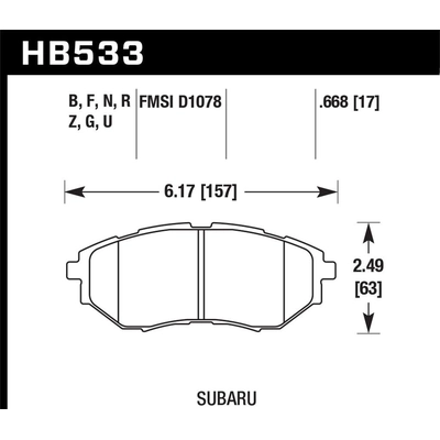 Plaquette de frein haute performance avant by HAWK PERFORMANCE - HB533F.668 pa9