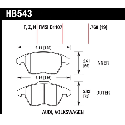 Front High Performance Pads by HAWK PERFORMANCE - HB543F.760 pa15