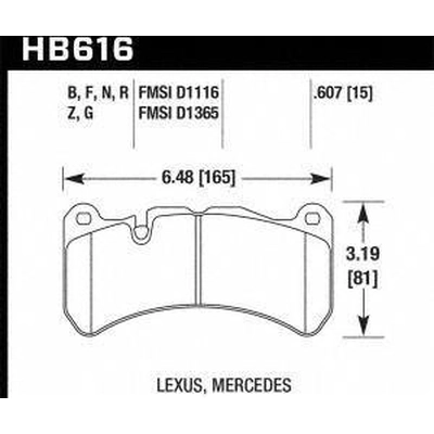 Plaquette de frein haute performance avant par HAWK PERFORMANCE - HB616B.607 pa2