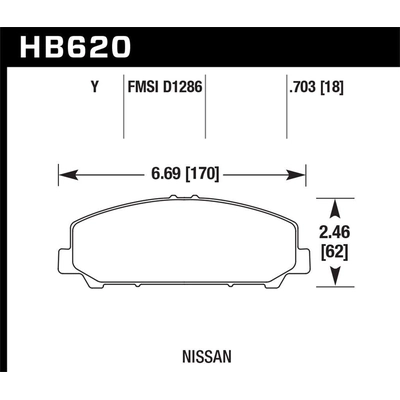 Plaquette de frein haute performance avant by HAWK PERFORMANCE - HB620Y.703 pa13