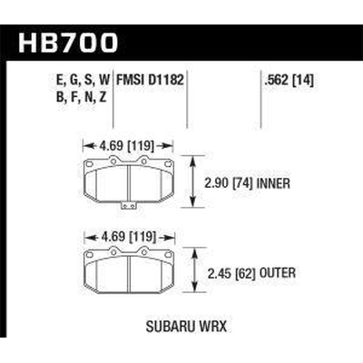 Plaquette de frein haute performance avant par HAWK PERFORMANCE - HB700F.562 pa2