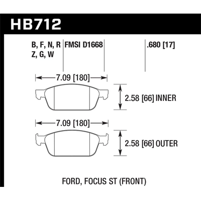 Front High Performance Pads by HAWK PERFORMANCE - HB712F.680 pa5