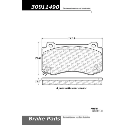 Plaquette de frein haute performance avant de STOPTECH - 309.11490 pa1