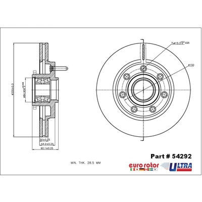 Front Hub And Rotor Assembly by EUROROTOR - 54292 pa3