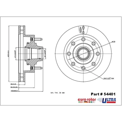 Front Hub And Rotor Assembly by EUROROTOR - 54401 pa4