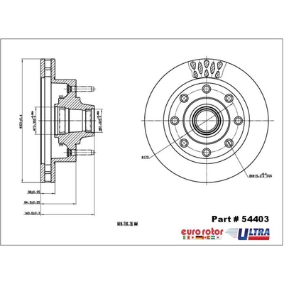 Front Hub And Rotor Assembly by EUROROTOR - 54403 pa3