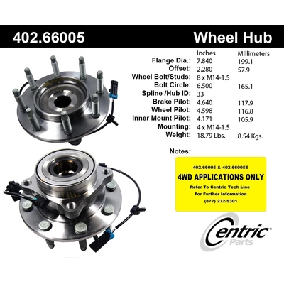 Front Hub Assembly by CENTRIC PARTS - 402.66005 pa1