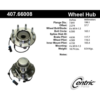 Front Hub Assembly by CENTRIC PARTS - 407.66008 pa1