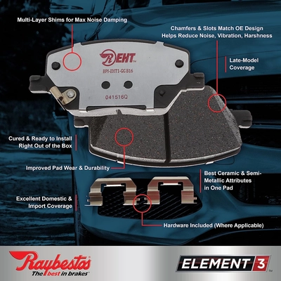 RAYBESTOS Element 3 - EHT1078H - Plaquettes hybrides avant pa8