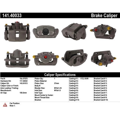 Front Left Rebuilt Caliper With Hardware by CENTRIC PARTS - 141.40033 pa5