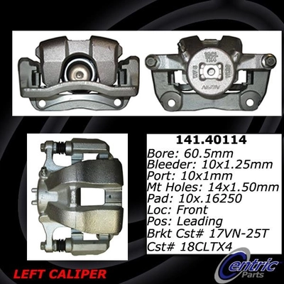 Front Left Rebuilt Caliper With Hardware by CENTRIC PARTS - 141.40114 pa1