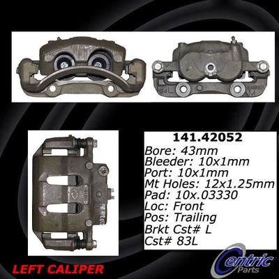 Front Left Rebuilt Caliper With Hardware by CENTRIC PARTS - 141.42052 pa6