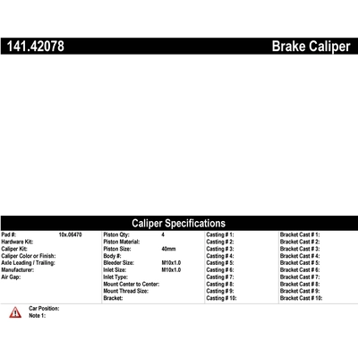 Front Left Rebuilt Caliper With Hardware by CENTRIC PARTS - 141.42078 pa1