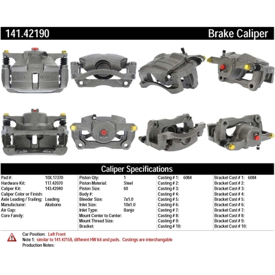 Front Left Rebuilt Caliper With Hardware by CENTRIC PARTS - 141.42190 pa6