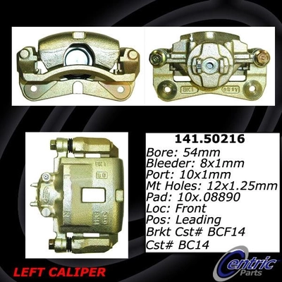 Front Left Rebuilt Caliper With Hardware by CENTRIC PARTS - 141.50216 pa6