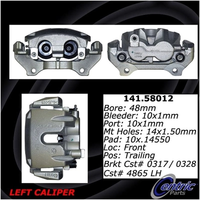 Front Left Rebuilt Caliper With Hardware by CENTRIC PARTS - 141.58012 pa1