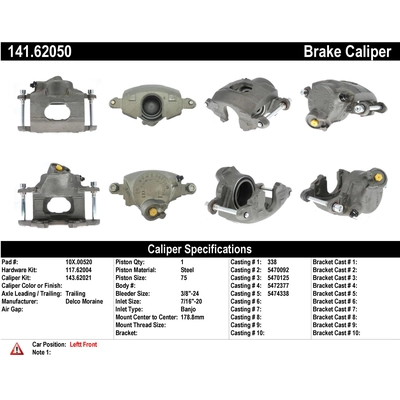 Étrier avant gauche reconditionné avec matériel by CENTRIC PARTS - 141.62050 pa1