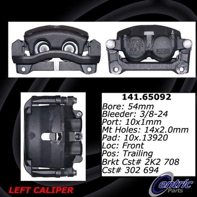 Front Left Rebuilt Caliper With Hardware by CENTRIC PARTS - 141.65092 pa1