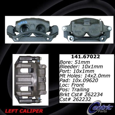 Front Left Rebuilt Caliper With Hardware by CENTRIC PARTS - 141.67022 pa5