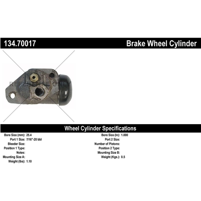 Front Left Wheel Cylinder by CENTRIC PARTS - 134.70017 pa1