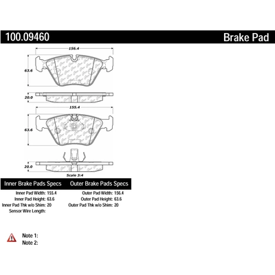Front Original Equipment Brake Pads by CENTRIC PARTS - 100.09460 pa2