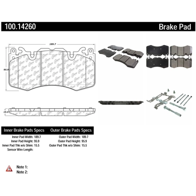Front Original Equipment Brake Pads by CENTRIC PARTS - 100.14260 pa1