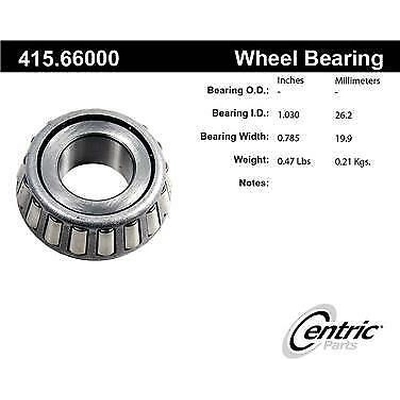 Front Outer Bearing by CENTRIC PARTS - 415.66000E pa1