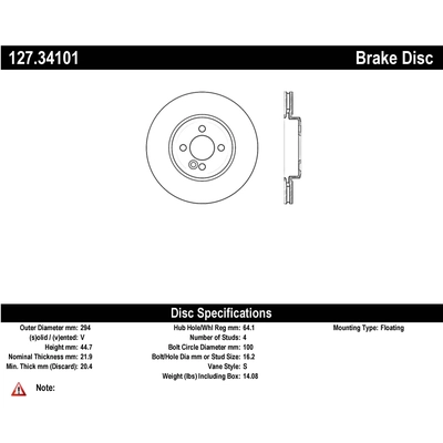 Disques de frein avant de performance by CENTRIC PARTS - 127.34101 pa4