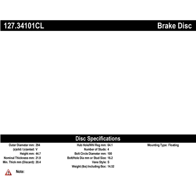 Disques de frein avant de performance by CENTRIC PARTS - 127.34101 pa6