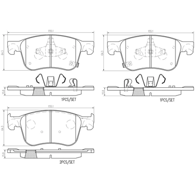 BREMBO - P28104N - Front Disc Brake Pad Set pa2