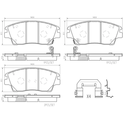 BREMBO - P30096N - Front Disc Brake Pad Set pa2