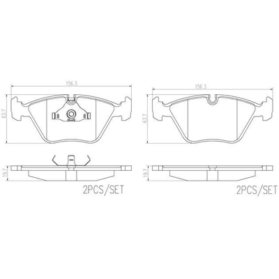 Front Premium Ceramic Pads by BREMBO - P06012N pa5