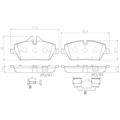 Front Premium Ceramic Pads by BREMBO - P06034N pa3