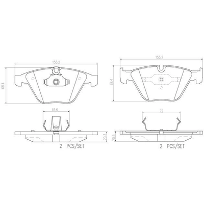 Front Premium Ceramic Pads by BREMBO - P06046N pa2