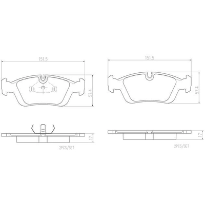 Front Premium Ceramic Pads by BREMBO - P06089N pa6