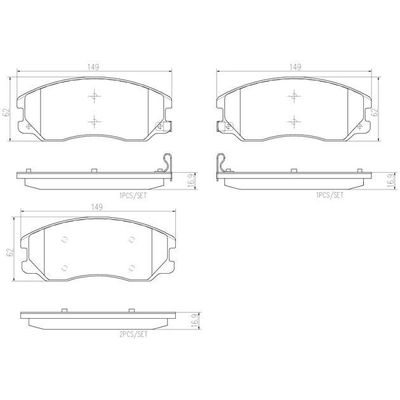 Front Premium Ceramic Pads by BREMBO - P10003N pa2