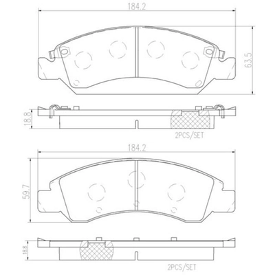 Front Premium Ceramic Pads by BREMBO - P10065N pa2