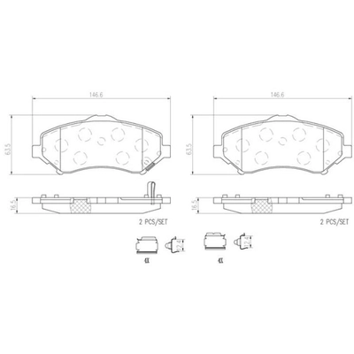 Front Premium Ceramic Pads by BREMBO - P11025N pa5